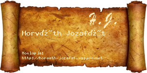 Horváth Jozafát névjegykártya
